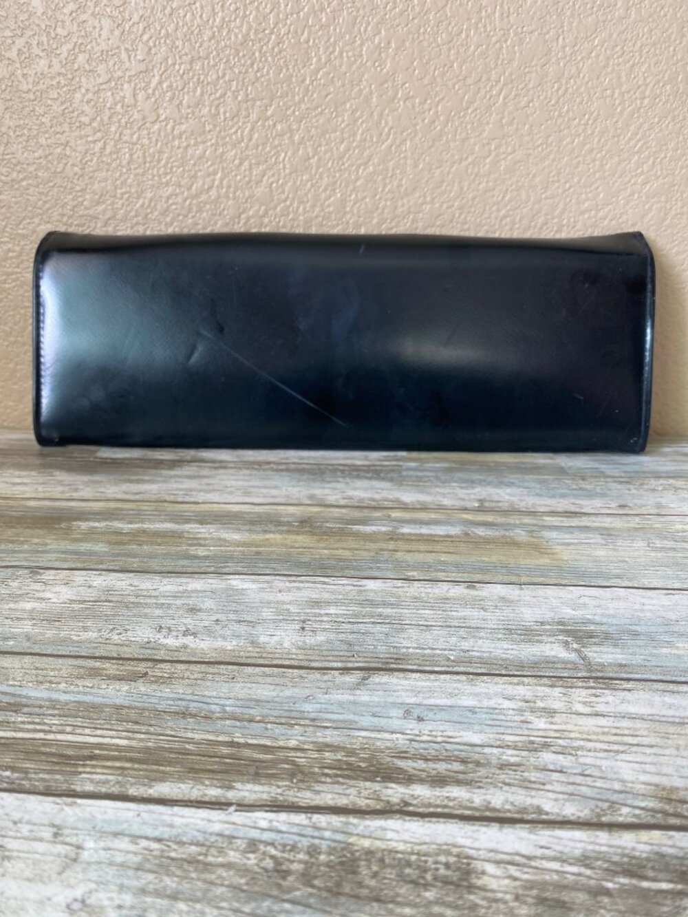 Vintage MCM Aetna USA Black Patent Envelope Clutch Purse Royaltone Lined 15" - Picture 5 of 16